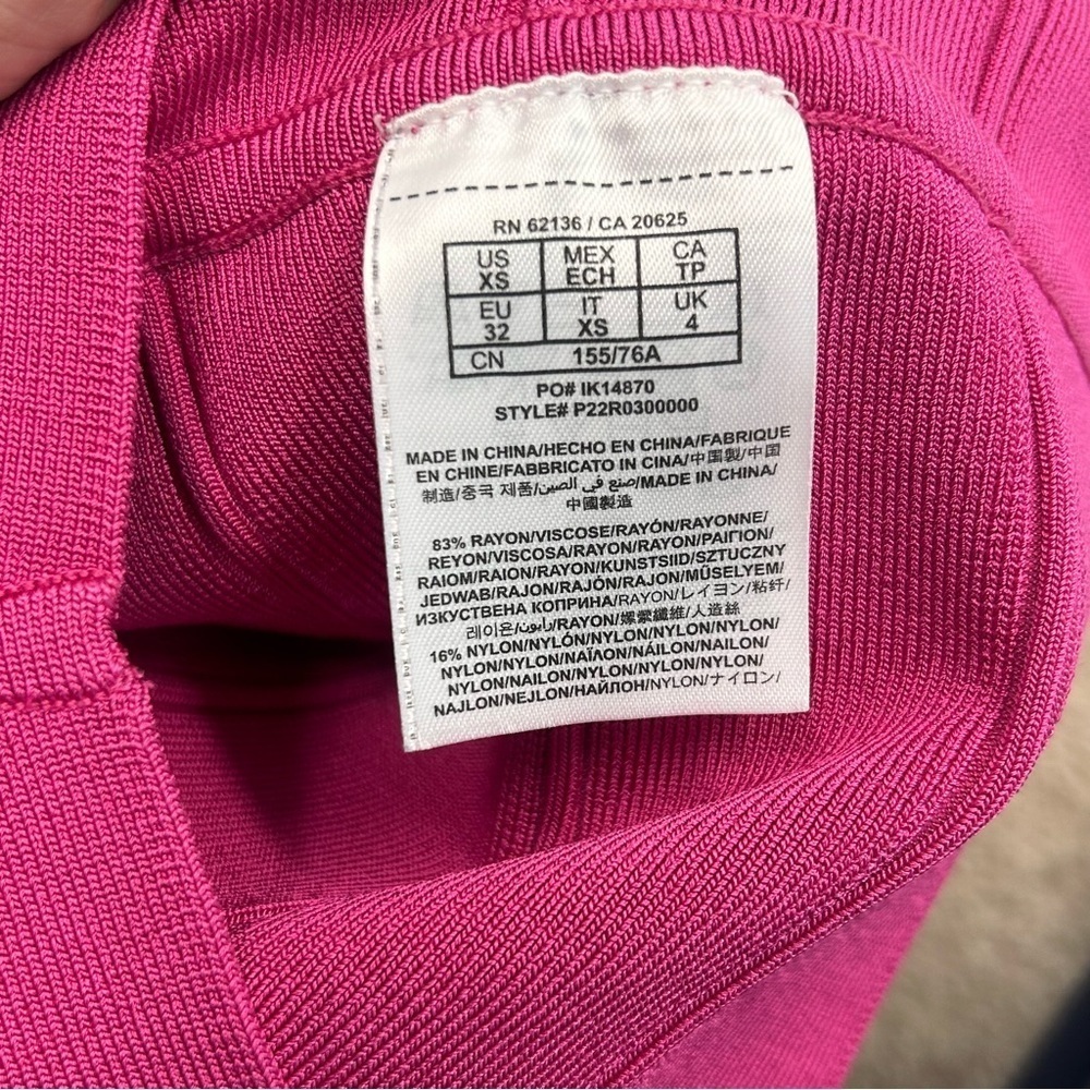 Guess by Marciano hot pink sleeveless low back bandage bodycon cocktail dress XS - Picture 5 of 11